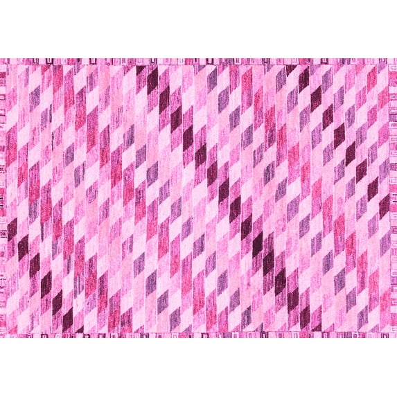 Ahgly Company Indoor Rectangle Abstract Pink Modern Area Rugs, 8' x 12'