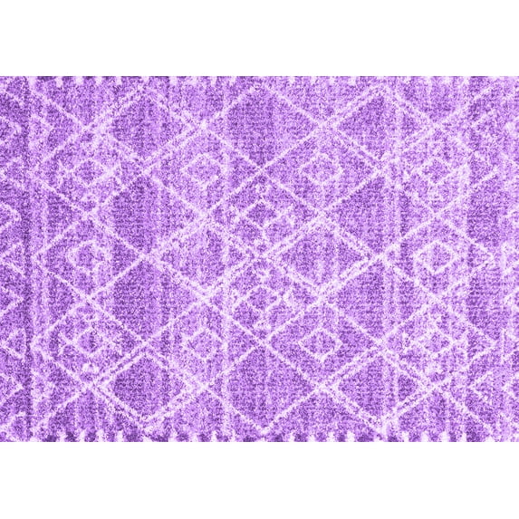 Ahgly Company Indoor Rectangle Abstract Purple Contemporary Area Rugs, 2' x 3'