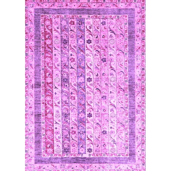 Ahgly Company Indoor Rectangle Abstract Purple Contemporary Area Rugs, 4' x 6'