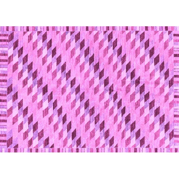 Ahgly Company Indoor Rectangle Abstract Purple Modern Area Rugs, 2' x 5'