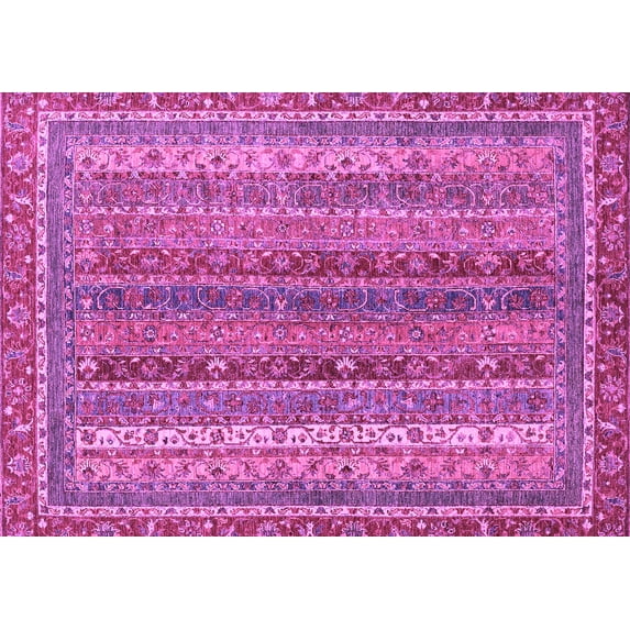 Ahgly Company Indoor Rectangle Abstract Purple Modern Area Rugs, 2' x 5'