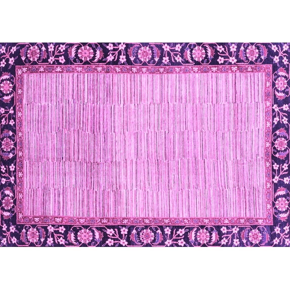 Ahgly Company Indoor Rectangle Abstract Purple Modern Area Rugs, 3' x 5'