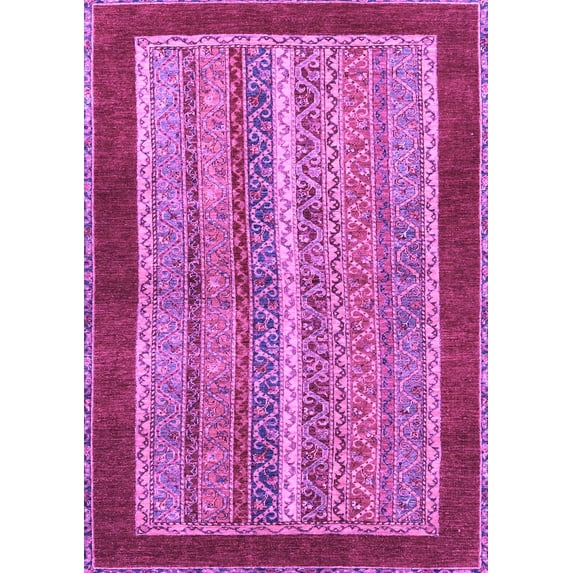 Ahgly Company Indoor Rectangle Abstract Purple Modern Area Rugs, 4' x 6'