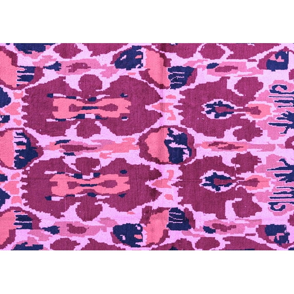 Ahgly Company Indoor Rectangle Abstract Purple Modern Area Rugs, 5' x 7'