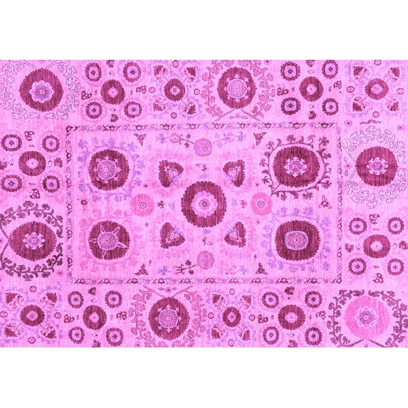 Ahgly Company Indoor Rectangle Abstract Purple Modern Area Rugs, 5' x 8'