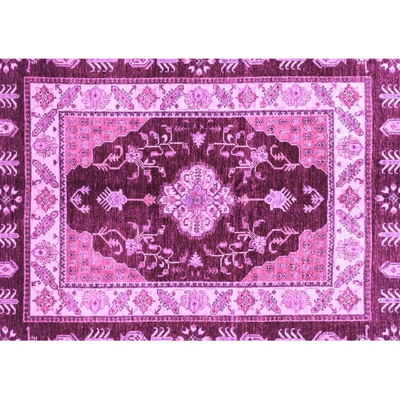 Ahgly Company Indoor Rectangle Abstract Purple Modern Area Rugs, 6' x 9'