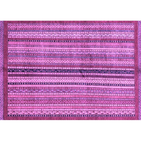 Ahgly Company Indoor Rectangle Abstract Purple Modern Area Rugs, 6' x 9'