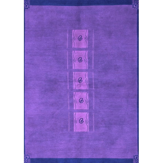 Ahgly Company Indoor Rectangle Abstract Purple Modern Area Rugs, 7' x 9'