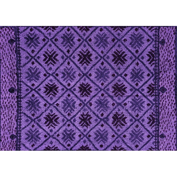 Ahgly Company Indoor Rectangle Abstract Purple Modern Area Rugs, 7' x 9'