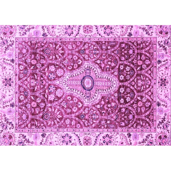 Ahgly Company Indoor Rectangle Abstract Purple Modern Area Rugs, 8' x 10'