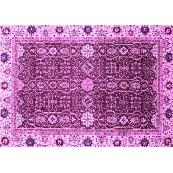 Ahgly Company Indoor Rectangle Abstract Purple Modern Area Rugs, 8' x 10'