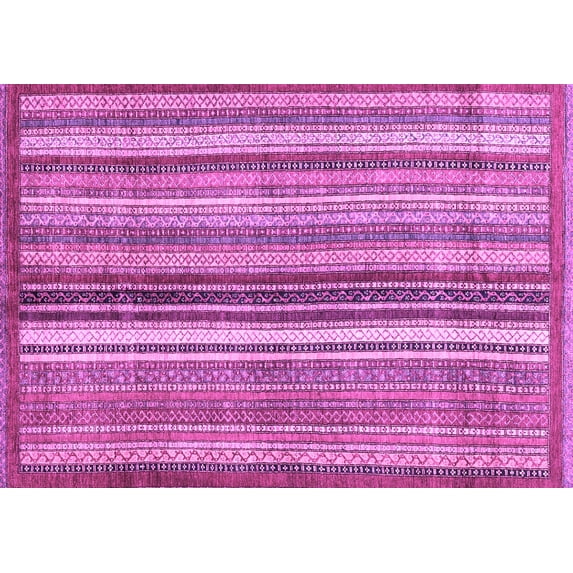 Ahgly Company Indoor Rectangle Abstract Purple Modern Area Rugs, 8' x 12'