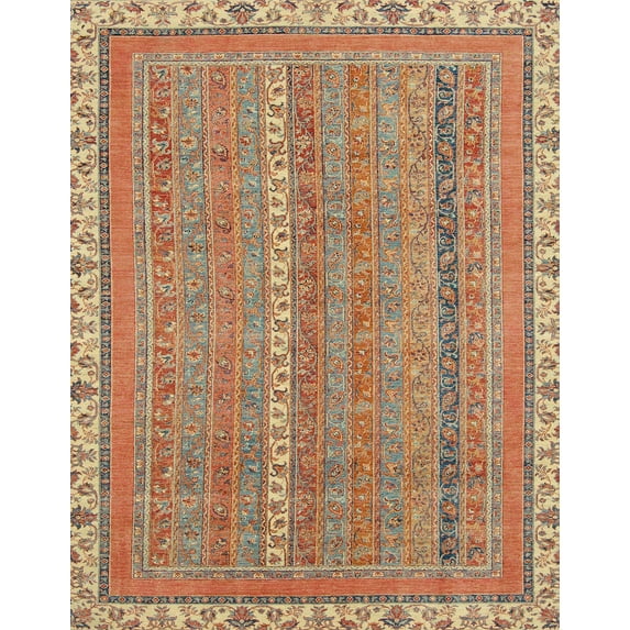 Ahgly Company Indoor Rectangle Abstract Red Abstract Area Rugs, 7' x 10'