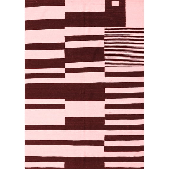 Ahgly Company Indoor Rectangle Abstract Red Contemporary Area Rugs, 2' x 3'