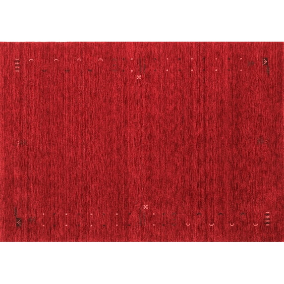 Ahgly Company Indoor Rectangle Abstract Red Contemporary Area Rugs, 2' x 4'