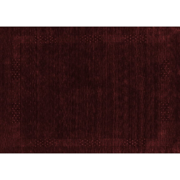 Ahgly Company Indoor Rectangle Abstract Red Contemporary Area Rugs, 5' x 7'