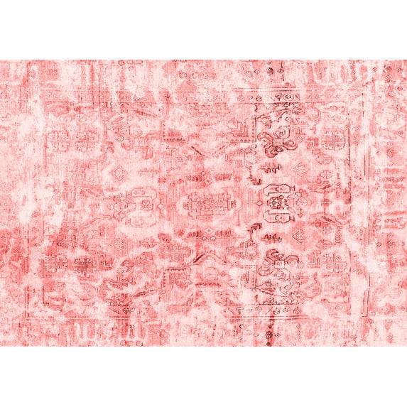 Ahgly Company Indoor Rectangle Abstract Red Contemporary Area Rugs, 5' x 8'