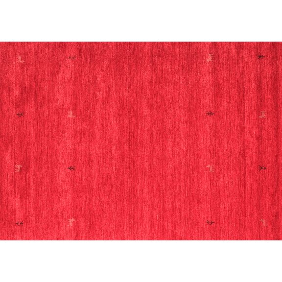 Ahgly Company Indoor Rectangle Abstract Red Contemporary Area Rugs, 5' x 8'