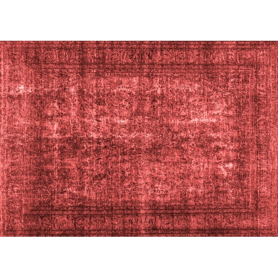 Ahgly Company Indoor Rectangle Abstract Red Contemporary Area Rugs, 6' x 9'