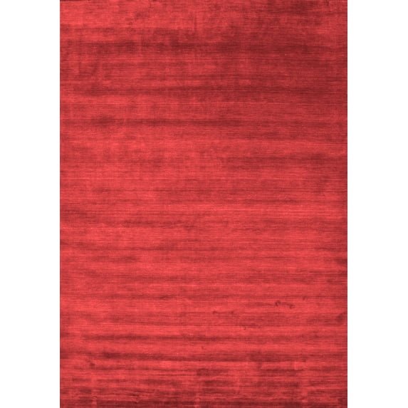 Ahgly Company Indoor Rectangle Abstract Red Contemporary Area Rugs, 7' x 10'