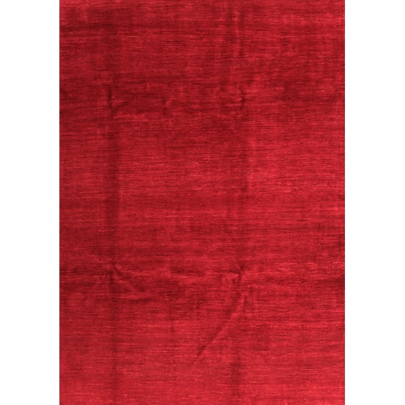 Ahgly Company Indoor Rectangle Abstract Red Contemporary Area Rugs, 7' x 10'