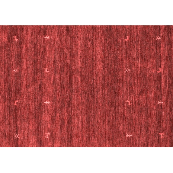 Ahgly Company Indoor Rectangle Abstract Red Contemporary Area Rugs, 7' x 9'