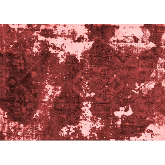 Ahgly Company Indoor Rectangle Abstract Red Modern Area Rugs, 2' x 3'