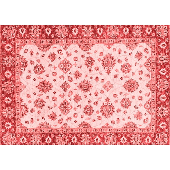 Ahgly Company Indoor Rectangle Abstract Red Modern Area Rugs, 2' x 3'