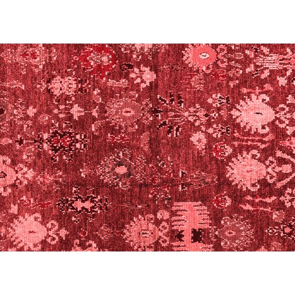 Ahgly Company Indoor Rectangle Abstract Red Modern Area Rugs, 2' x 4'