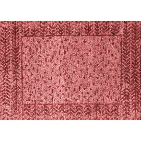 Ahgly Company Indoor Rectangle Abstract Red Modern Area Rugs, 2' x 4'