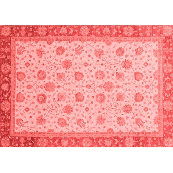Ahgly Company Indoor Rectangle Abstract Red Modern Area Rugs, 3' x 5'