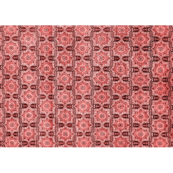 Ahgly Company Indoor Rectangle Abstract Red Modern Area Rugs, 4' x 6'