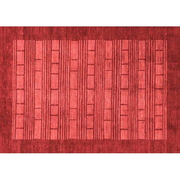 Ahgly Company Indoor Rectangle Abstract Red Modern Area Rugs, 5' x 7'