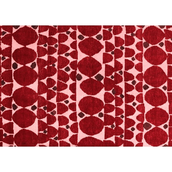 Ahgly Company Indoor Rectangle Abstract Red Modern Area Rugs, 5' x 7'