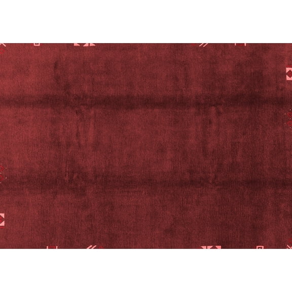 Ahgly Company Indoor Rectangle Abstract Red Modern Area Rugs, 5' x 7'