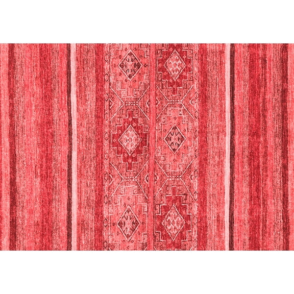Ahgly Company Indoor Rectangle Abstract Red Modern Area Rugs, 5' x 7'