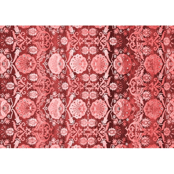 Ahgly Company Indoor Rectangle Abstract Red Modern Area Rugs, 6' x 9'