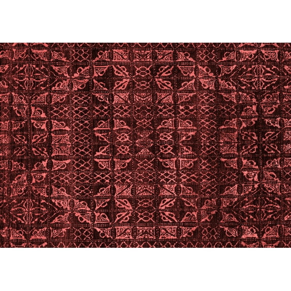 Ahgly Company Indoor Rectangle Abstract Red Modern Area Rugs, 7' x 10'