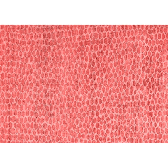 Ahgly Company Indoor Rectangle Abstract Red Modern Area Rugs, 7' x 9'