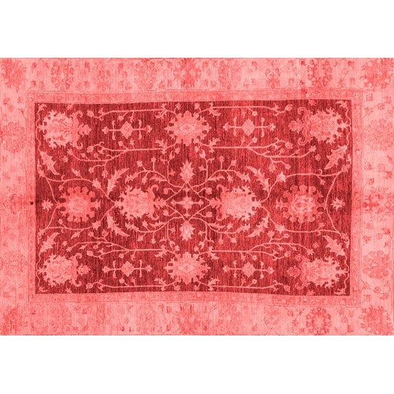 Ahgly Company Indoor Rectangle Abstract Red Modern Area Rugs, 8' x 12'