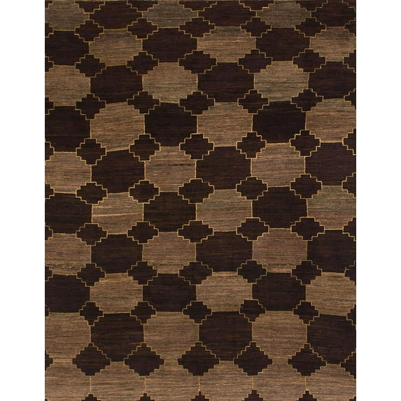 Ahgly Company Indoor Rectangle Abstract Saddle Brown Area Rugs, 3' x 5'