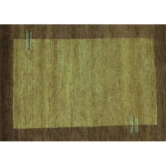Ahgly Company Indoor Rectangle Abstract Turquoise Blue Contemporary Area Rugs, 2' x 3'