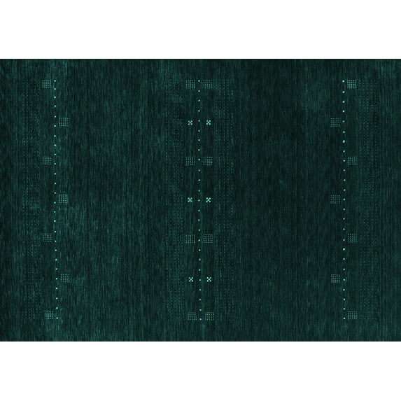 Ahgly Company Indoor Rectangle Abstract Turquoise Blue Contemporary Area Rugs, 2' x 4'