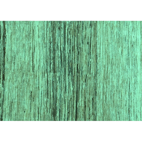 Ahgly Company Indoor Rectangle Abstract Turquoise Blue Contemporary Area Rugs, 2' x 5'