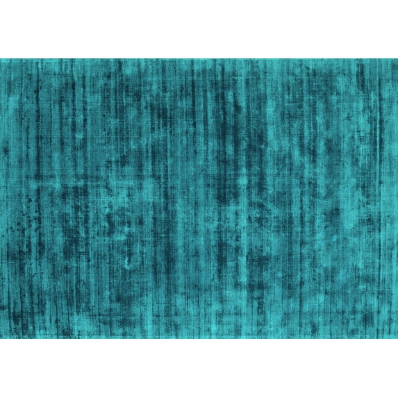 Ahgly Company Indoor Rectangle Abstract Turquoise Blue Contemporary Area Rugs, 5' x 7'