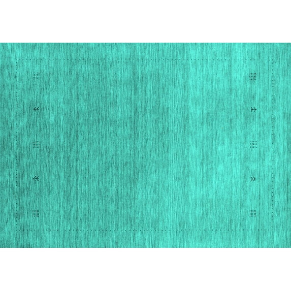 Ahgly Company Indoor Rectangle Abstract Turquoise Blue Contemporary Area Rugs, 5' x 8'