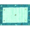 thumbnail image 1 of Ahgly Company Indoor Rectangle Abstract Turquoise Blue Contemporary Area Rugs, 7' x 9', 1 of 4
