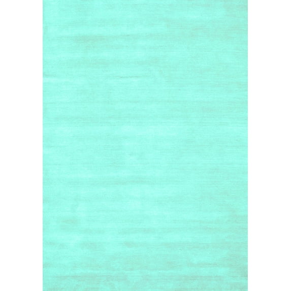Ahgly Company Indoor Rectangle Abstract Turquoise Blue Contemporary Area Rugs, 8' x 10'