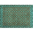 thumbnail image 1 of Ahgly Company Indoor Rectangle Abstract Turquoise Blue Contemporary Area Rugs, 8' x 10', 1 of 4