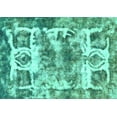 thumbnail image 1 of Ahgly Company Indoor Rectangle Abstract Turquoise Blue Modern Area Rugs, 2' x 3', 1 of 4